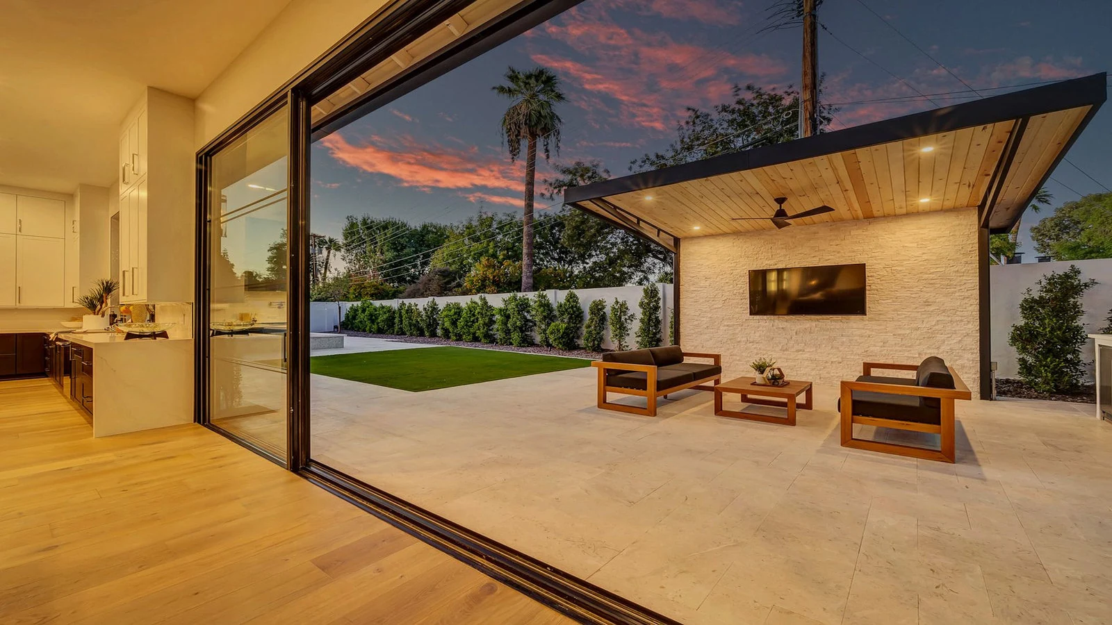 1234-w-orchid-ln-twilight-backyard large sliding glass door