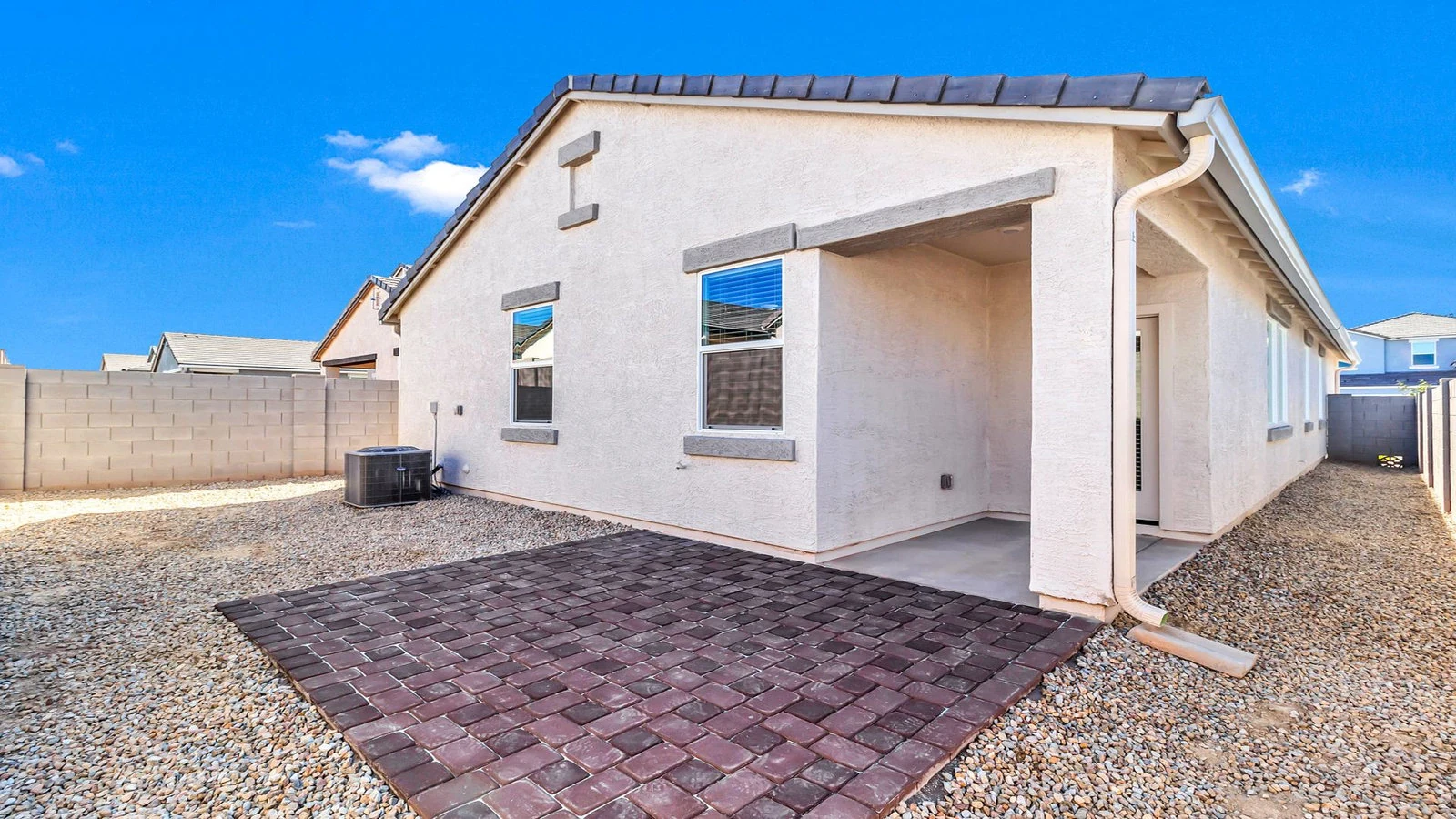 Backyard paver patio real estate photography Apache Junction AZ | The Listing Bees