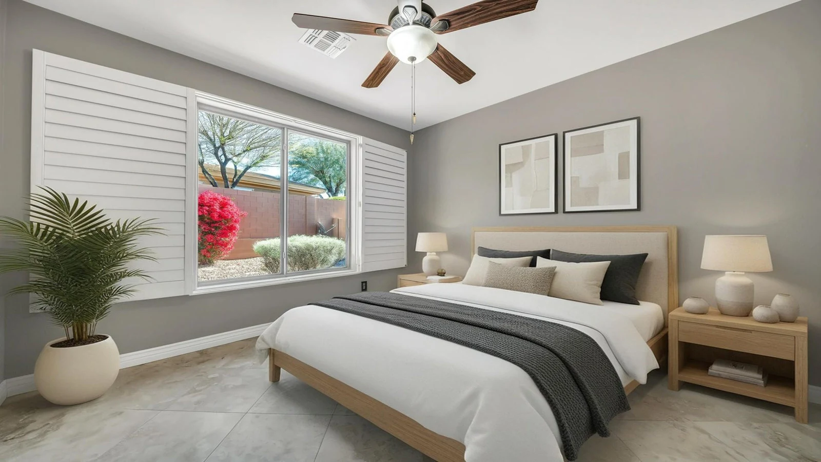 Bedroom backyard view real estate photography Anthem AZ | The Listing Bees