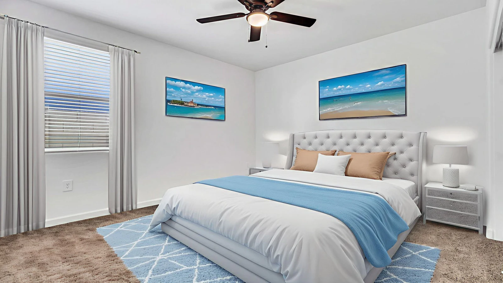Bedroom beach artwork real estate photography Apache Junction AZ | The Listing Bees