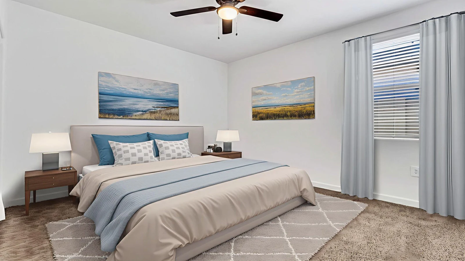 Bedroom nightstands landscape paintings real estate photography Apache Junction AZ | The Listing Bees