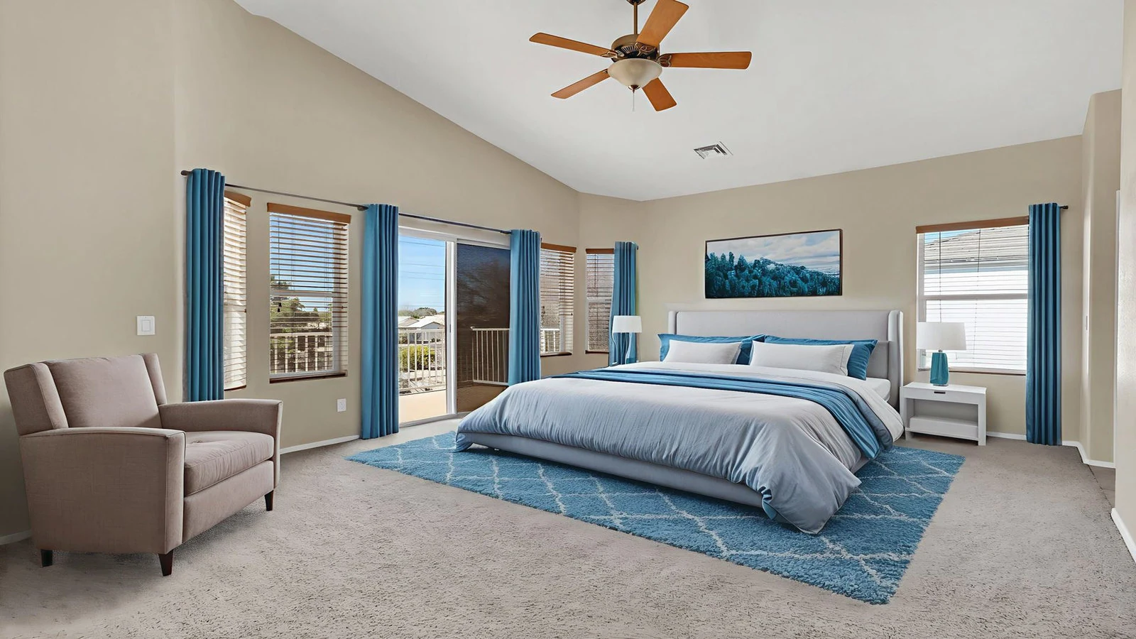 Bedroom vaulted ceiling real estate photography Gold Canyon AZ | The Listing Bees