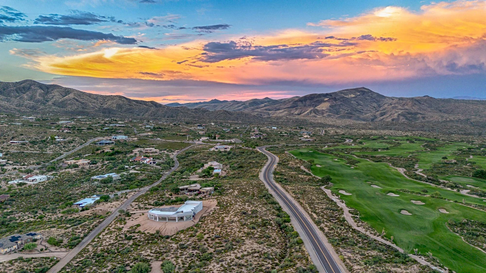Cave Creek desert landscape golf course homes sunset real estate photography Cave Creek AZ | The Listing Bees