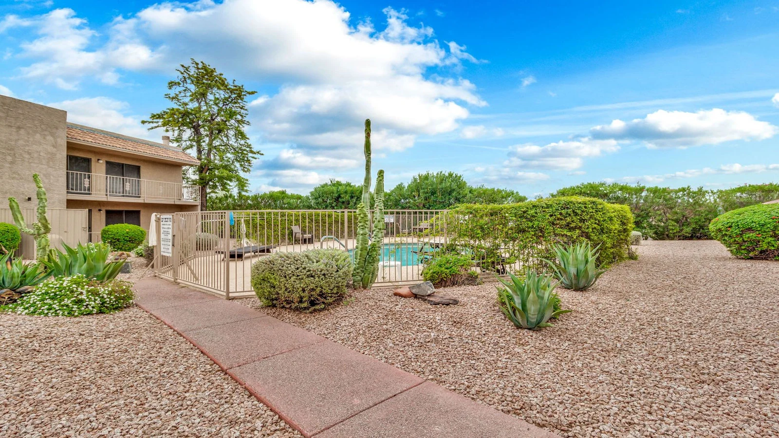 Community pool desert landscaping real estate photography Fountain Hills AZ | The Listing Bees