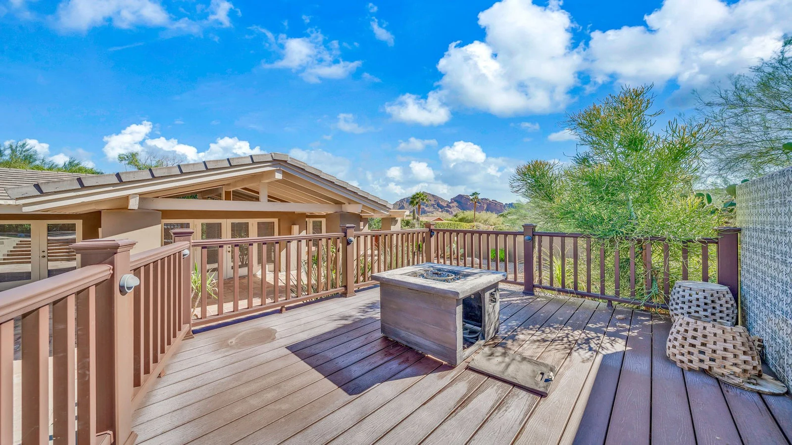 Deck fire pit real estate photography Paradise Valley AZ | The Listing Bees
