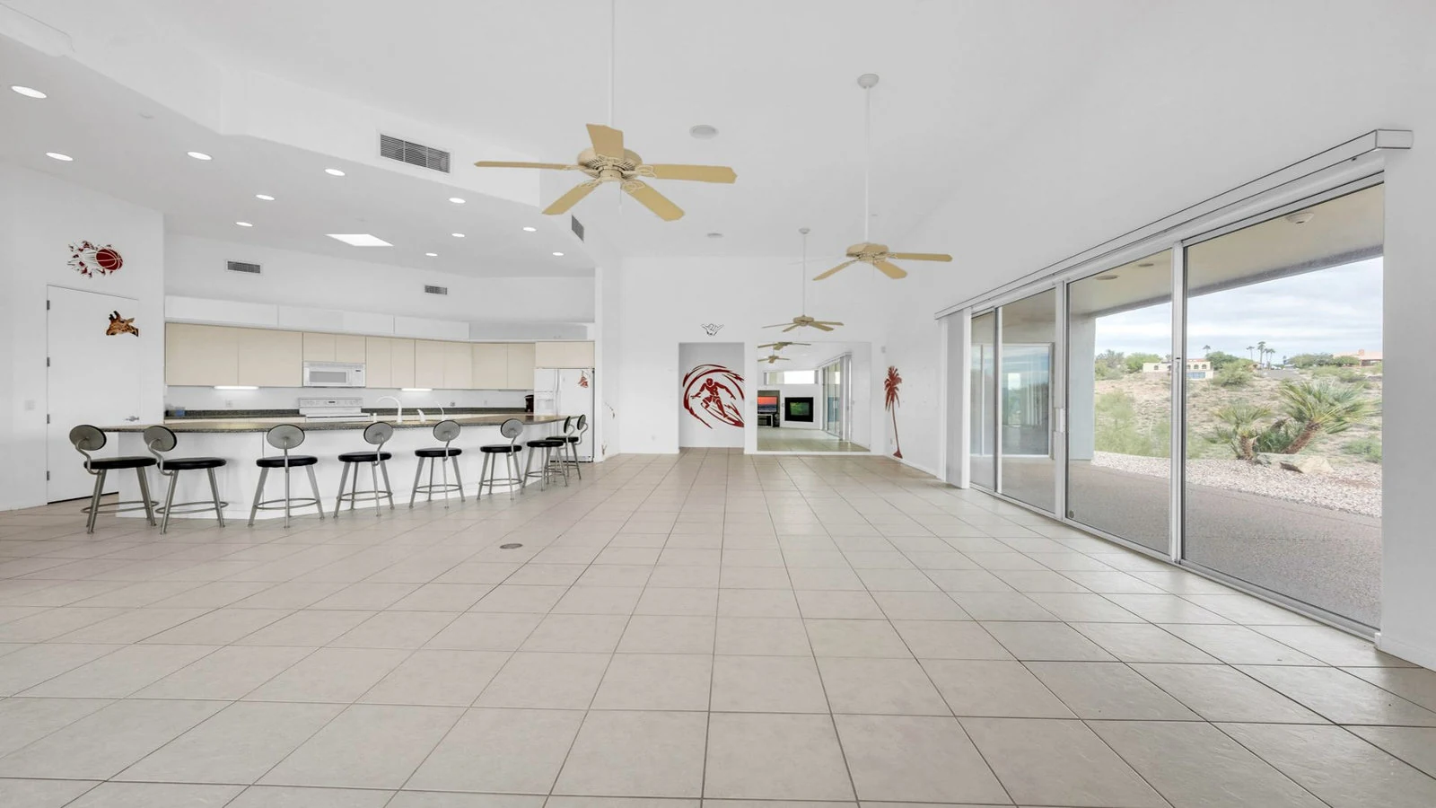 Kitchen bar tiled floor patio doors real estate photography Fountain Hills AZ | The Listing Bees