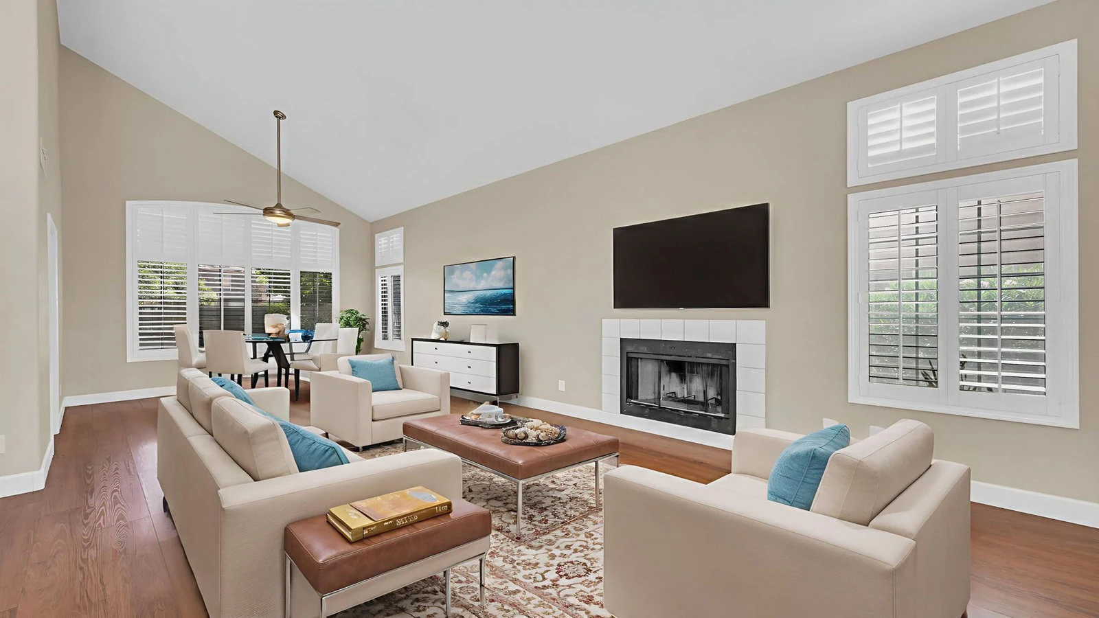 Living room fireplace real estate photography Ahwatukee AZ | The Listing Bees