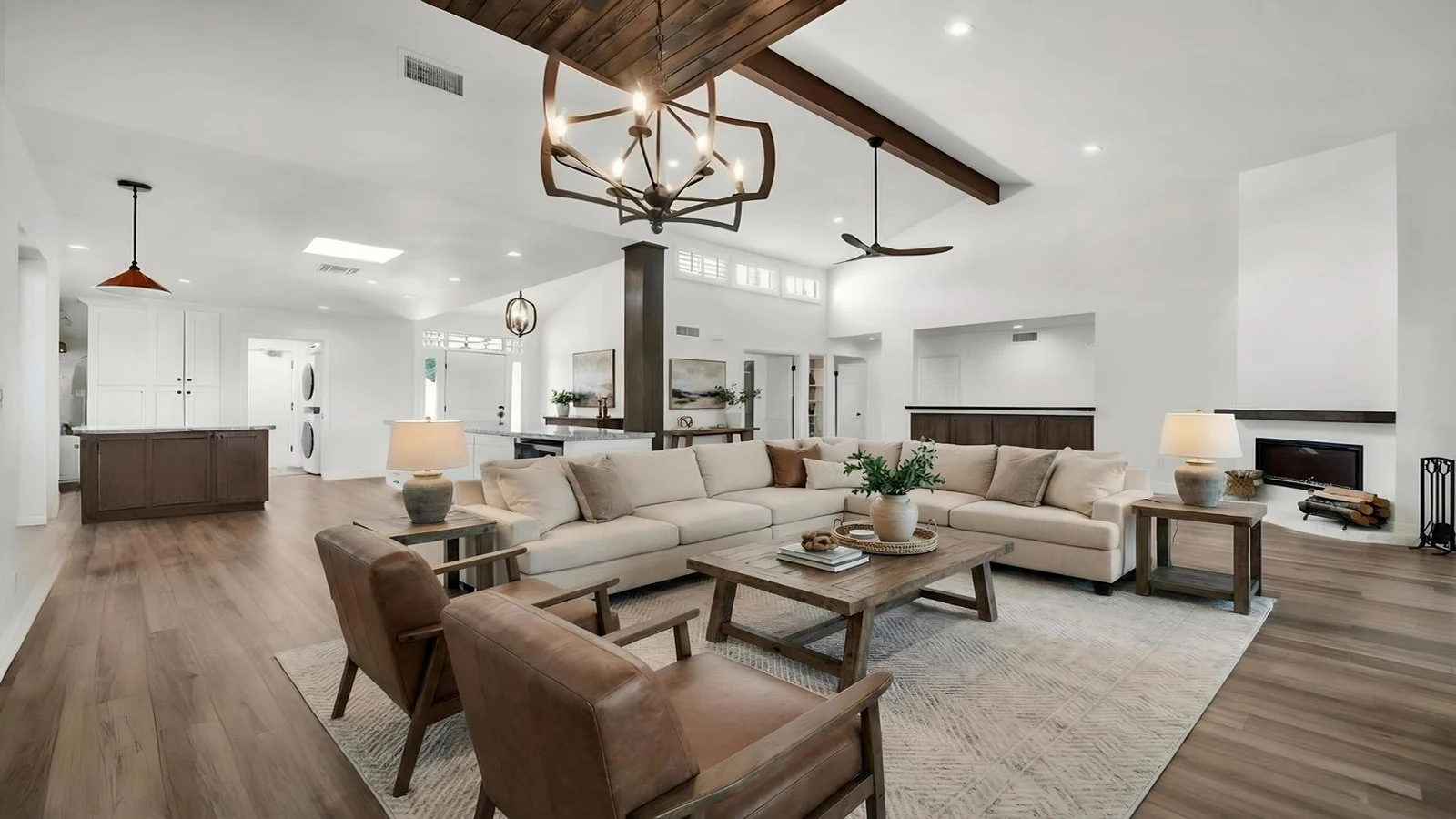 Living room fireplace real estate photography Rio Verde AZ | The Listing Bees