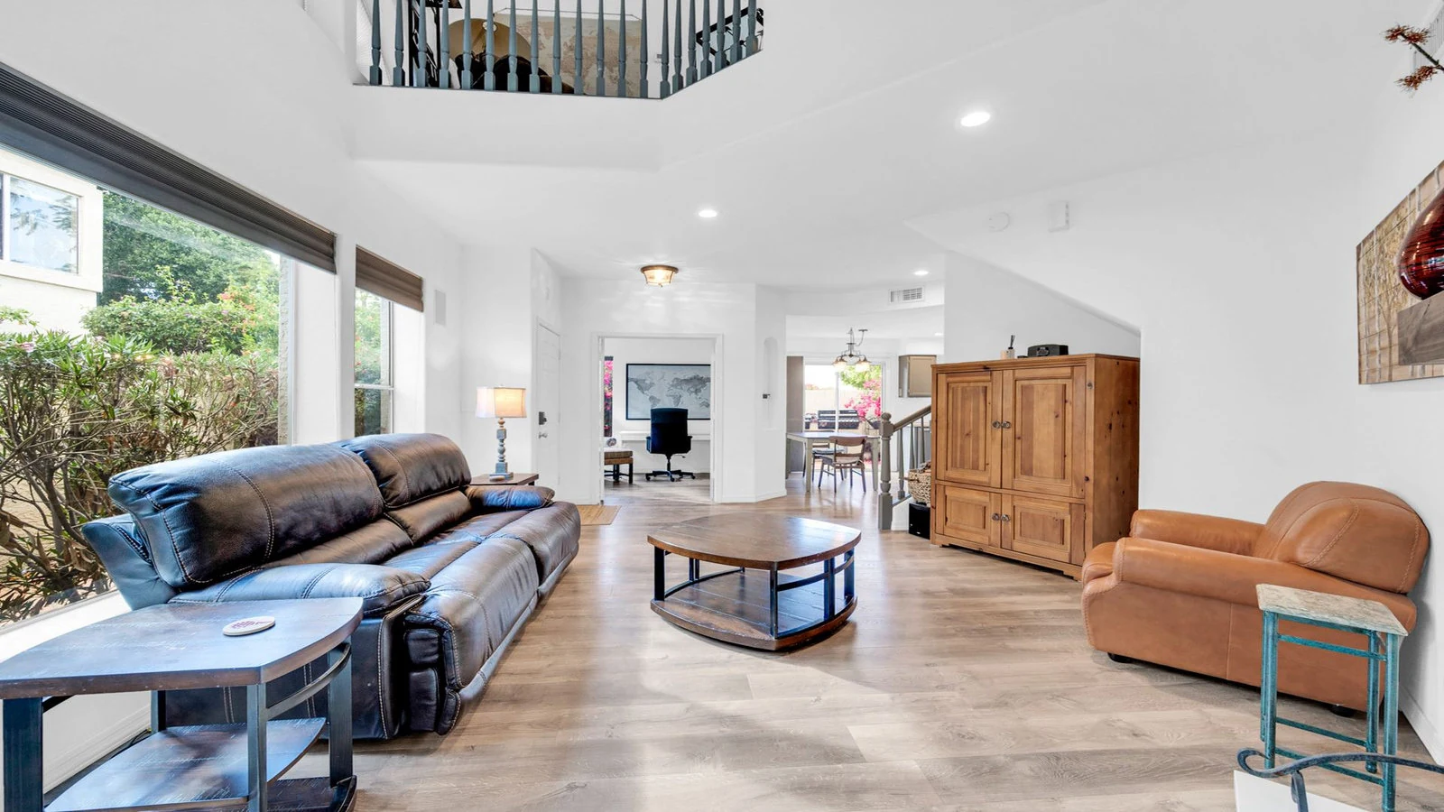 Living room sofa staircase real estate photography Ahwatukee AZ | The Listing Bees