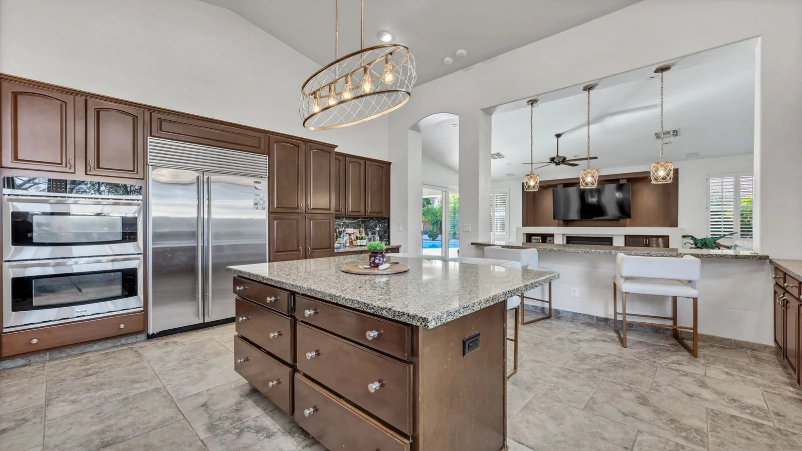 Modern kitchen dark cabinets stainless appliances island real estate photography Tempe AZ | The Listing Bees