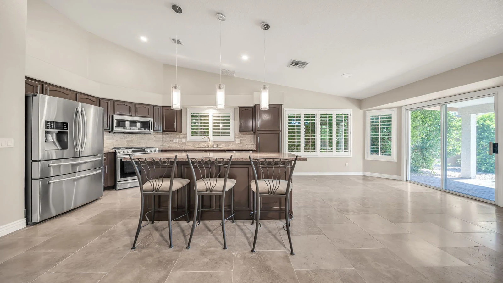 Modern kitchen island open living area real estate photography Glendale AZ | The Listing Bees