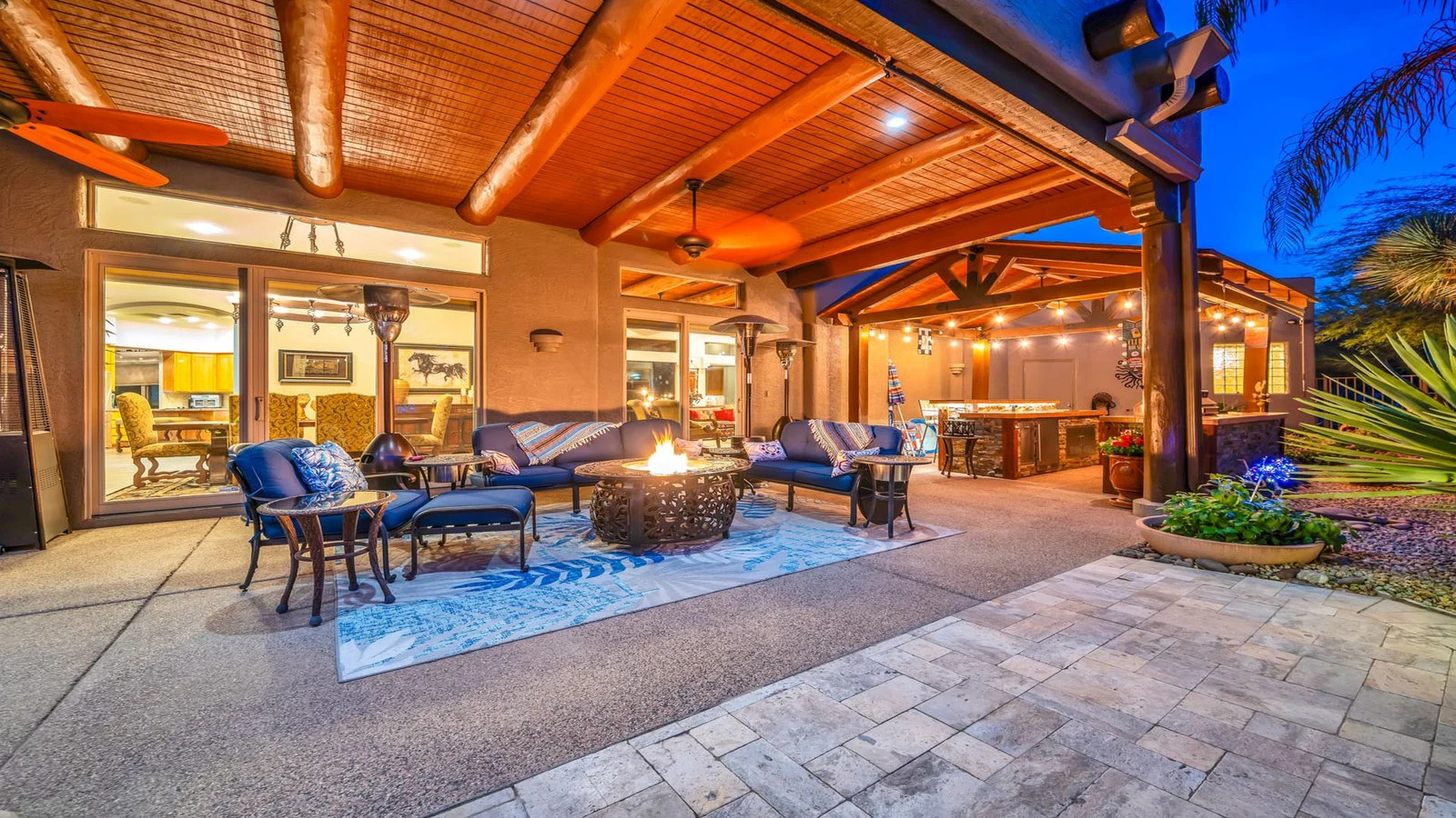 Outdoor fire pit seating real estate photography Rio Verde AZ | The Listing Bees