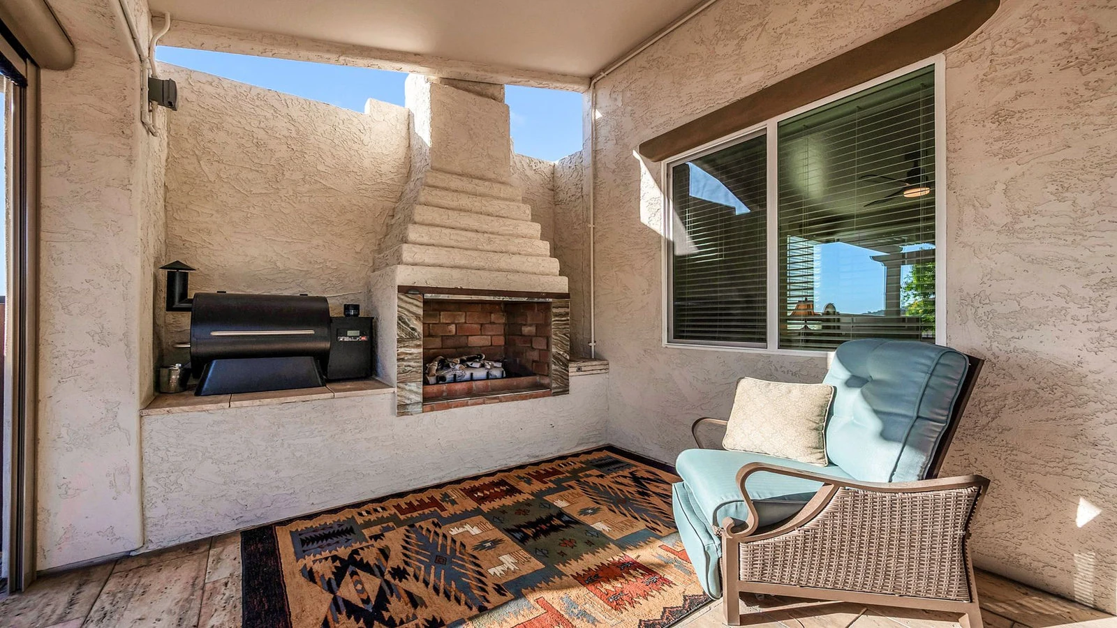 Outdoor fireplace real estate photography San Tan Valley AZ | The Listing Bees