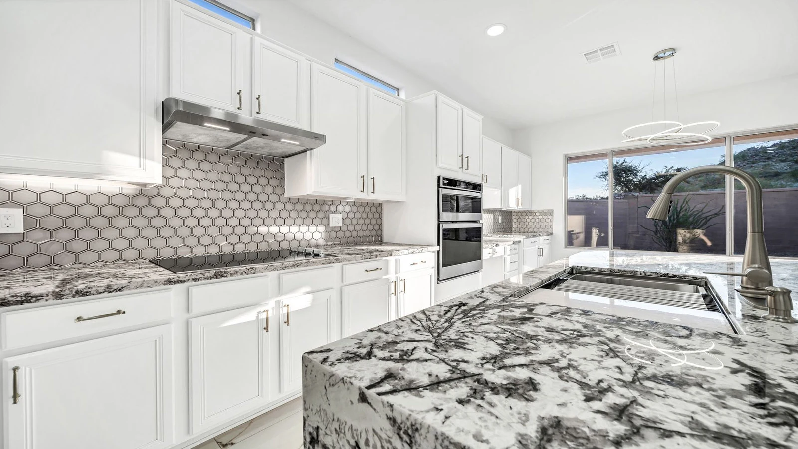Community pool with mountain views in Estrella Mountain Ranch, Goodyear, AZ