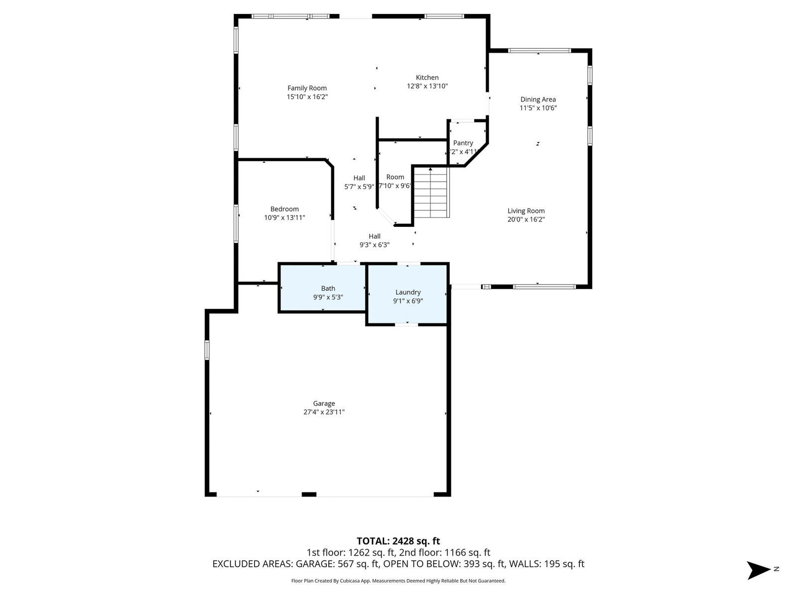 Two-story floor plan showing rooms and total 2029 sq ft
